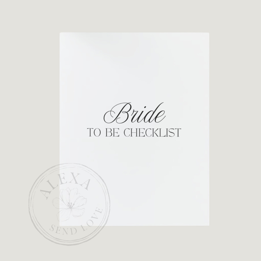 Bride To Be Checklist