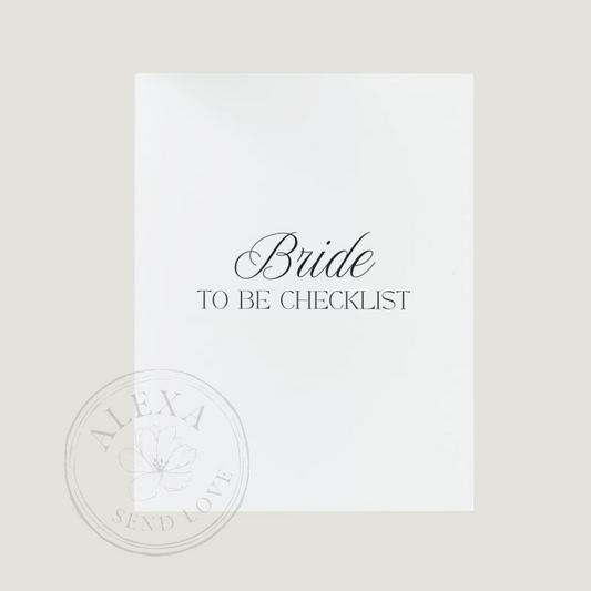 Bride To Be Checklist