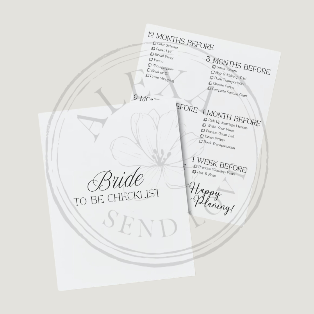 Bride To Be Checklist