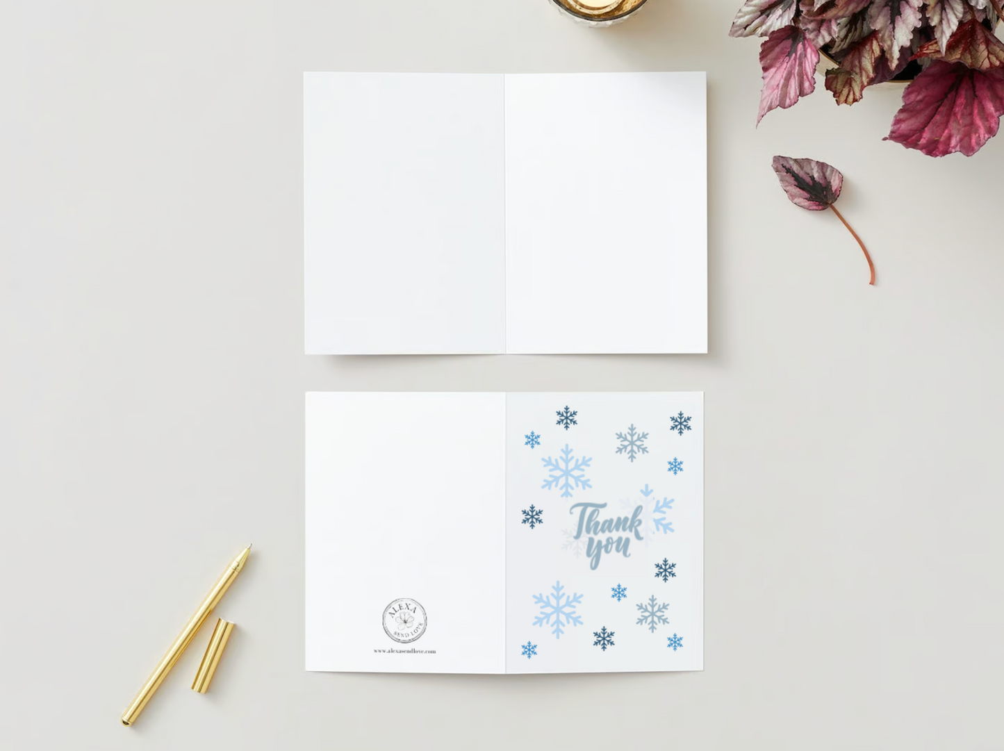 Snowflake Thank You Card