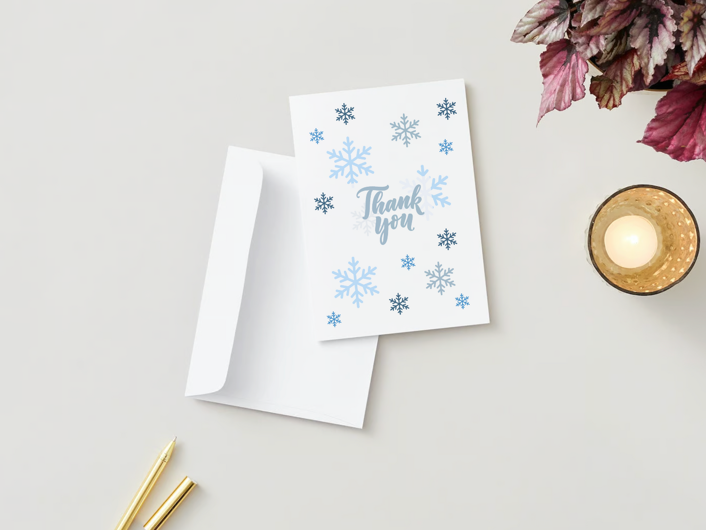 Snowflake Thank You Card