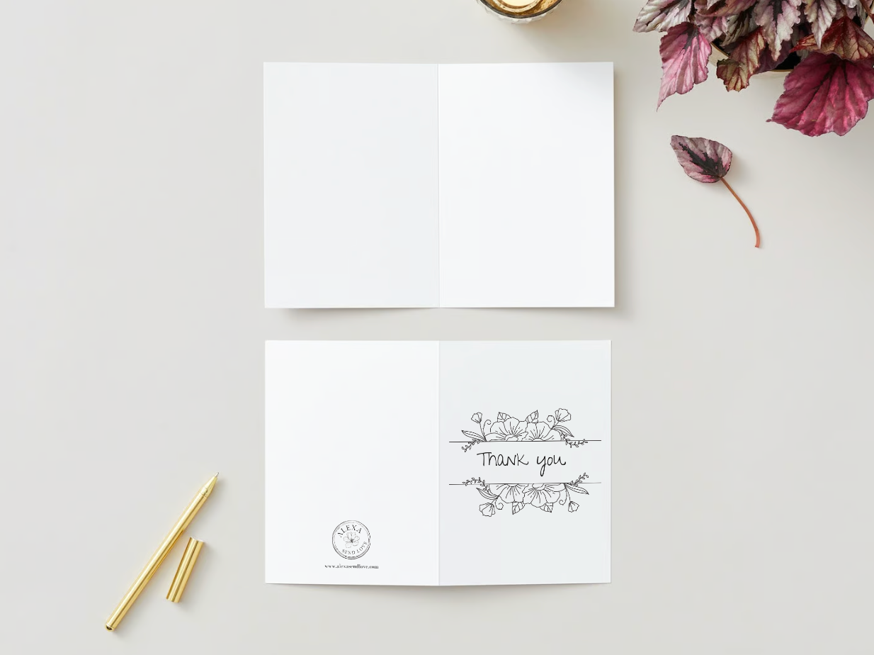 Floral Thank You Card