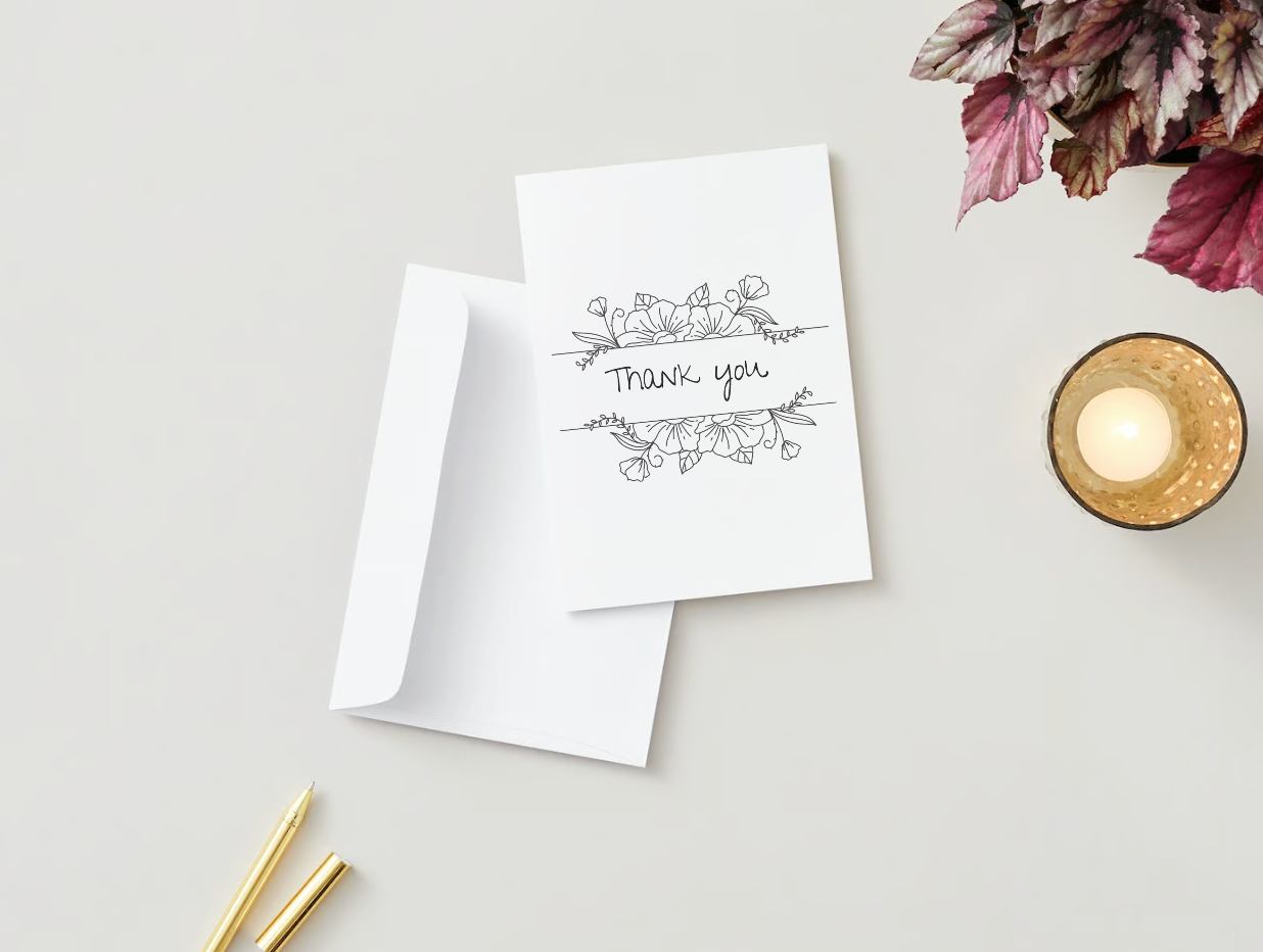 Floral Thank You Card