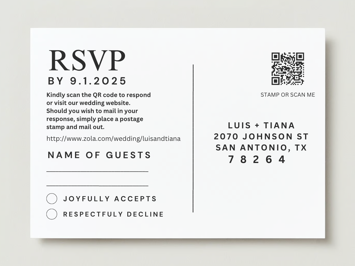 Minimalist RSVP Card