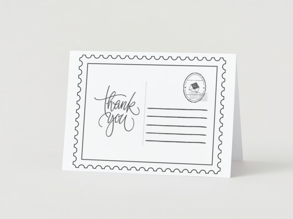 Postcard Thank You Card